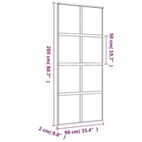 Schuifdeur 90x205 cm helder ESG-glas en aluminium goudkleurig