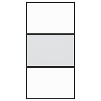 Schuifdeur 102,5x205 cm gehard glas en aluminium zwart