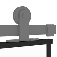 Schuifdeur 102,5x205 cm gehard glas en aluminium zwart