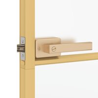 Binnendeur smal 76x201,5 cm gehard glas en aluminium goudkleur
