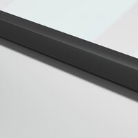 Binnendeur smal 93x201,5 cm gehard glas en aluminium zwart