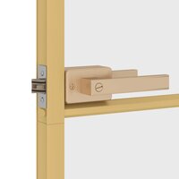 Binnendeur smal 102,5x201,5 cm gehard glas en aluminium goud