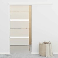 Schuifdeur 76x212 cm ESG-glas en aluminium zilverkleurig