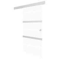 Schuifdeur 76x212 cm ESG-glas en aluminium zilverkleurig