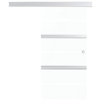 Schuifdeur 76x212 cm ESG-glas en aluminium zilverkleurig