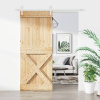 Schuifdeur met beslag 85x210 cm massief grenenhout