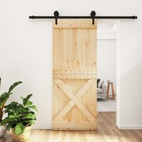 Schuifdeur met beslag 85x210 cm massief grenenhout