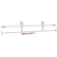 Schuifdeur met beslag 85x210 cm massief grenenhout