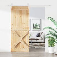 Schuifdeur met beslag 85x210 cm massief grenenhout