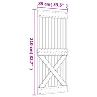 Schuifdeur met beslag 85x210 cm massief grenenhout