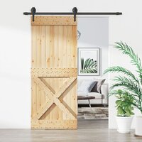 Schuifdeur met beslag 85x210 cm massief grenenhout