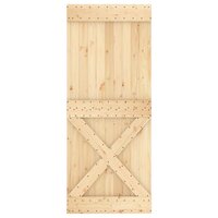 Schuifdeur met beslag 85x210 cm massief grenenhout