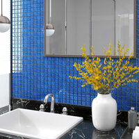Moza&iuml;ektegels 11 st 30x30 cm glas blauw