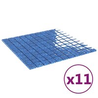 Moza&iuml;ektegels 11 st 30x30 cm glas blauw