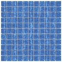 Moza&iuml;ektegels 11 st 30x30 cm glas blauw