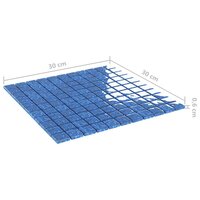 Moza&iuml;ektegels 11 st 30x30 cm glas blauw