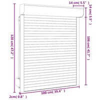 Rolluik 100x120 cm aluminium wit