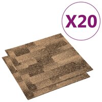 Tapijttegels 20 st 5 m&sup2; bruin