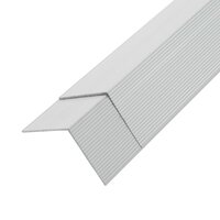5 st Terras hoekplinten 170 cm aluminium zilverkleurig