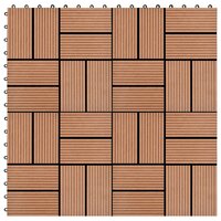 11 st Terrastegel 30x30 cm 1 m&sup2; HKC bruin