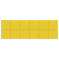 Wandpanelen 12 st 3,24 m&sup2; 90x30 cm stof lichtgeel