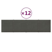 Wandpanelen 12 st 1,08 m&sup2; 60x15 cm fluweel donkergrijs