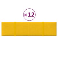 Wandpanelen 12 st 1,08 m&sup2; 60x15 cm fluweel geel