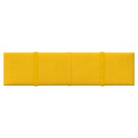 Wandpanelen 12 st 1,08 m&sup2; 60x15 cm fluweel geel