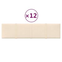 Wandpanelen 12 st 1,08 m&sup2; 60x15 cm fluweel cr&egrave;mekleurig