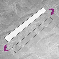 Doucheafvoer met 2-in-1 deksel 103x14 cm roestvrij staal