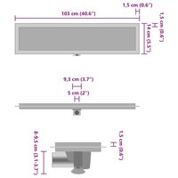 Doucheafvoer met 2-in-1 deksel 103x14 cm roestvrij staal