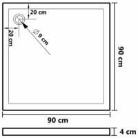 Douchebak met noppen 90x90x4 cm ABS wit
