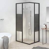 Douchecabine strepen 80x70x180 cm ESG zwart