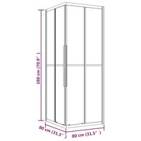 Douchecabine 80x80x180 cm mat ESG zwart