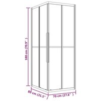 Douchecabine 80x70x180 cm mat ESG zwart