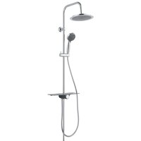 Regendoucheset met plateau AQUASTAR antraciet-chroomkleurig
