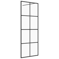 Inloopdouchewand 80x195 cm ESG-glas transparant en zwart