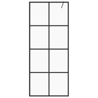 Inloopdouchewand 80x195 cm ESG-glas transparant en zwart