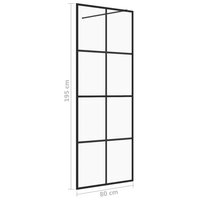 Inloopdouchewand 80x195 cm ESG-glas transparant en zwart