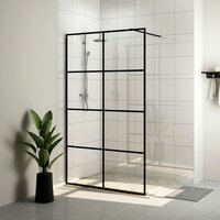 Inloopdouchewand 90x195 cm ESG-glas transparant en zwart