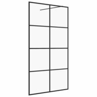 Inloopdouchewand 90x195 cm ESG-glas transparant en zwart