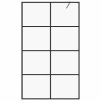 Inloopdouchewand 90x195 cm ESG-glas transparant en zwart