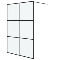 Inloopdouchewand 140x195 cm mat ESG-glas zwart