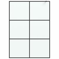 Inloopdouchewand 140x195 cm mat ESG-glas zwart