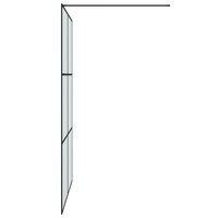 Inloopdouchewand 140x195 cm mat ESG-glas zwart