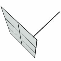 Inloopdouchewand 140x195 cm mat ESG-glas zwart