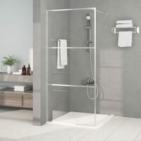 Inloopdouchewand 90x195 cm transparant ESG-glas zilverkleurig