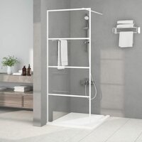 Inloopdouchewand 80x195 cm transparant ESG-glas wit