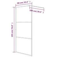 Inloopdouchewand 90x195 cm transparant ESG-glas wit