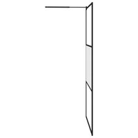 Inloopdouchewand met schap 115x195 cm ESG-glas aluminium zwart